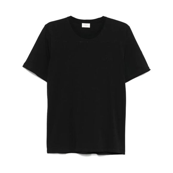 Saint Laurent Men Cassandre Embroidery Cotton T-Shirt